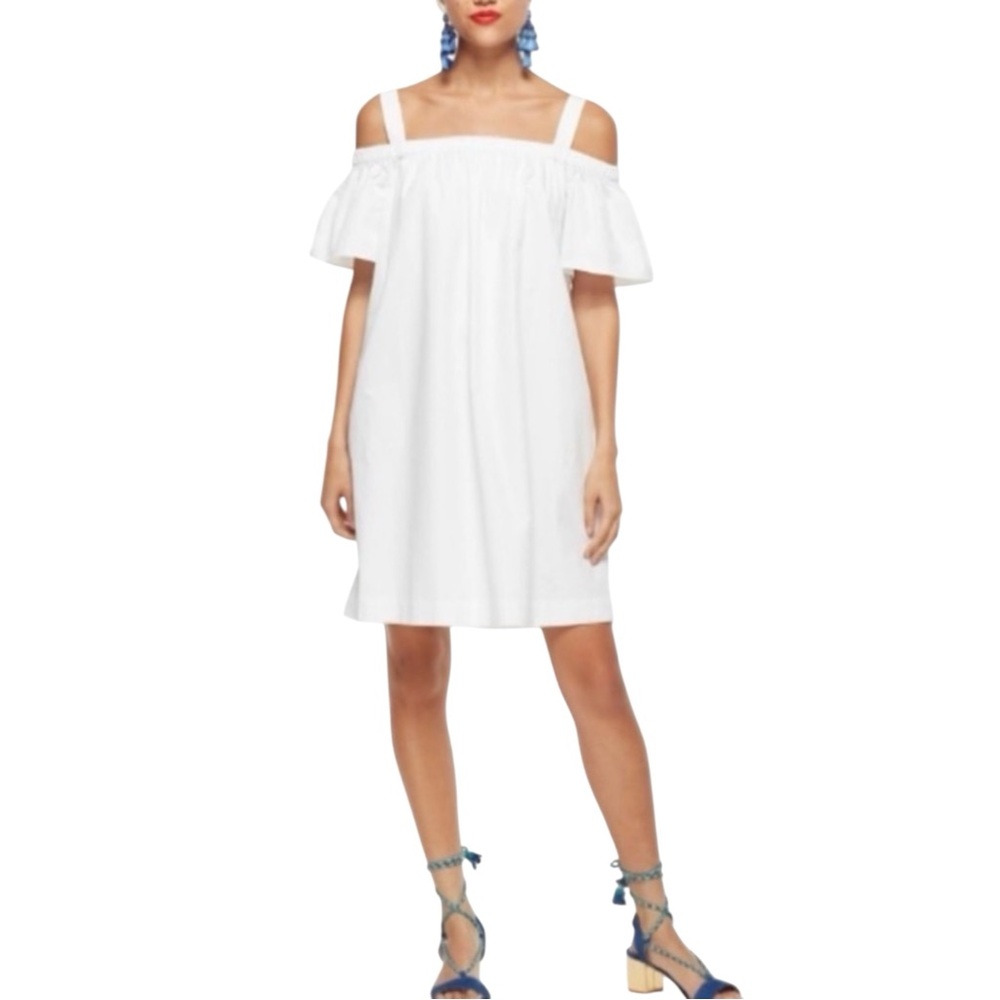 NWT Kate Spade Broome Street White Off-Shoulder Cotton Dress SMALL